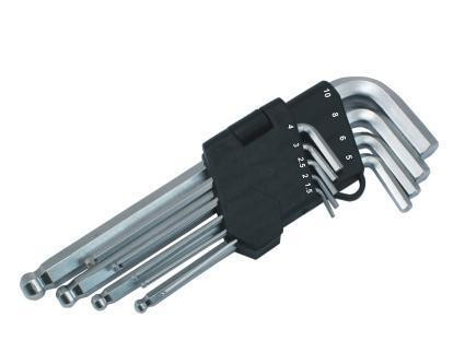 Imbuszkulcs készlet Beast CrVa HOSSZÚ+GÖMB 9részes 1.5-10mm