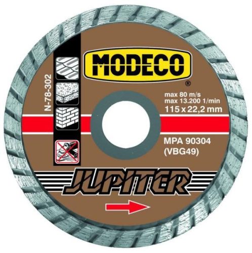 Modeco Jupiter turbo gyémántvágó tárcsa 230mm/MN-78-305/