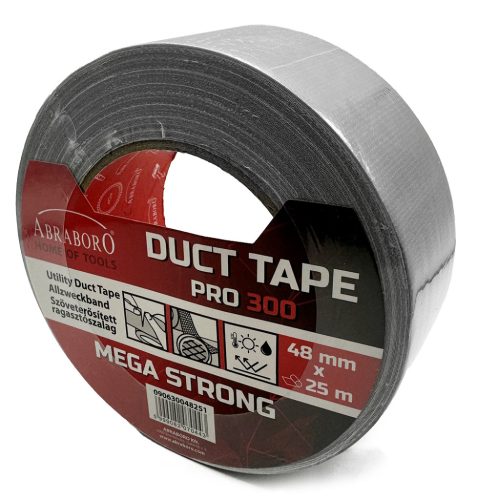 Abraboro DUCT TAPE - szöveterősített ragasztószalag 48mm x 25 méter/Ezüst/