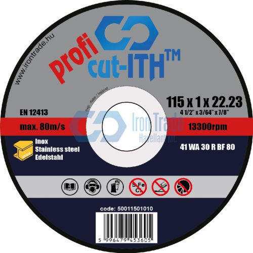 cut-ITH profi vágókorong 115x1,0x22