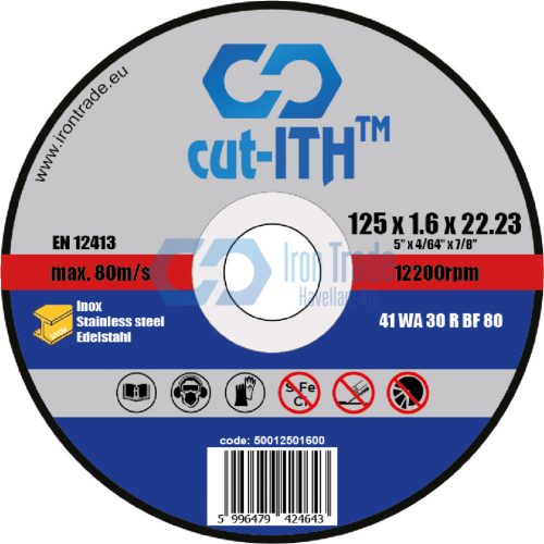 cut-ITH vágókorong, Inox 125x1,6x22