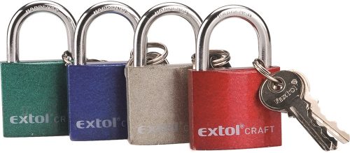 Extol lakat, vas, 3 kulccsal, dobozban ; 63mm