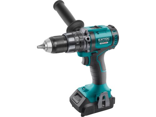 Extol Industrial akkus ütvefúró és csavarozó, Share20V, 20V, Li-ion; 1db akku, 1db töltő, 2000 mAh, 80Nm