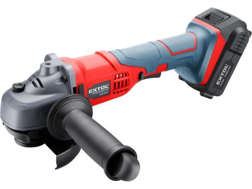 Extol Premium akkus sarokcsiszológép, Share20V, 20V, Li-ion, 1db akku, 1db töltő, 2000 mAh, 115mm