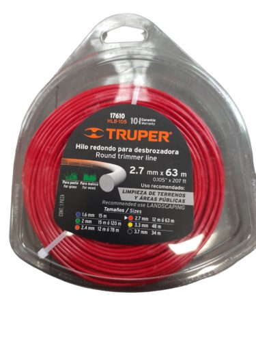 Truper fűkasza damil 2,7mm x 63m /HLB-105/