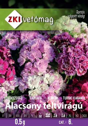 ZKI Vetőmag Törökszegfű teltvirágú alacsony színkeverék 0,5g